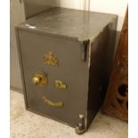 A grey painted "Improved Fire & Theft Resisting Safe", with improved inviable lock and key, W45cm,