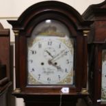 THOMAS HAYNES OF STAMFORD - a 19th century mahogany arch-top 8-day longcase clock, hand painted