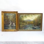 Raymond Price, 2 oils on board, panoramic landscapes, framed (2)