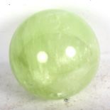 A green crystal ball, 14cm diameter