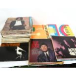 Vinyl LPs and records, including James Brown, Bon Jovi, The Rolling Stones Aftermath etc