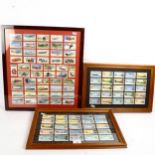 3 frames of Vintage aeronautical cigarette cards