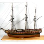 A model of the HMS Frigate "Diana" 1794, on wooden stand, complete with rigging, length overall