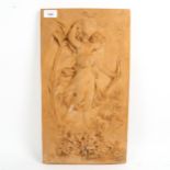 A relief moulded composition Classical wall plaque, 47cm x 26cm