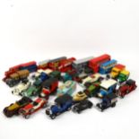 Various Matchbox toy cars and buses (boxful)