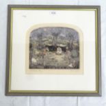 Graham Clarke, coloured etching, just abiding, limited edition no. 54/400, pencil signed, framed,