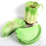 A Sylvac celery jug and a set of 10 Carlton Ware dishes