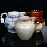 3 Victorian hunting jugs, height 18cm (3)