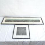 The Great White City London, colour print panorama and an aerial city view print, both framed (2)