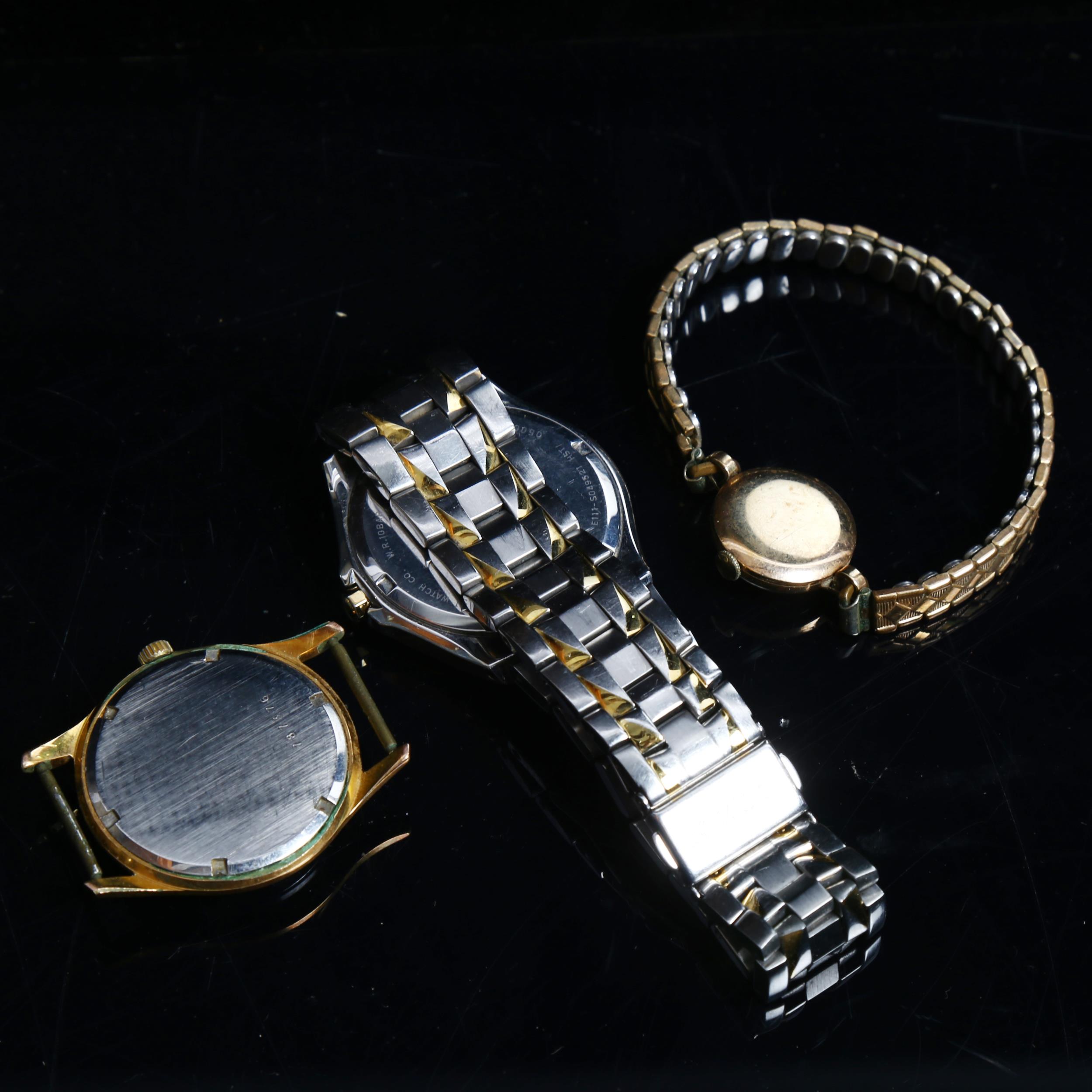 CITIZEN - a WR100 Eco-Drive gent's stainless steel wristwatch, BOREL - a lady's 9ct gold cased - Bild 2 aus 2