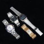 Various wristwatches, including Seiko Sports 100 quartz alarm chronograph, World Time Sports 150 etc