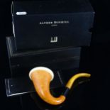 A large Calabash gourd smoking pipe, in Dunhill box