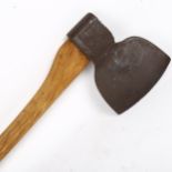 A hand-forged woodman's lopping axe, by Elwell, no. 3516, length 90cm