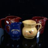 2 Highland Queen Whisky bar jugs, height 12.5cm, and 2 others