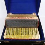 A German Pietro piano accordion, cased