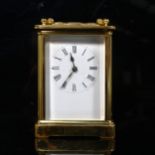 A French brass-cased carriage clock, case height 10.5cm, not currently working