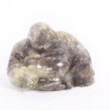 A carved rock crystal figure of a seated Buddha, height 10cm