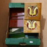A box of Art Nouveau and other tiles