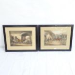 A pair of Robert Ackermann coloured engravings, Opinions Concerning The Prize, both framed,