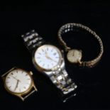 CITIZEN - a WR100 Eco-Drive gent's stainless steel wristwatch, BOREL - a lady's 9ct gold cased