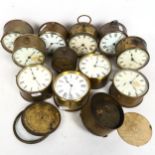 A quantity of Vintage brass alarm clocks etc