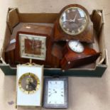 Various mantel clocks, including silver plated (5)