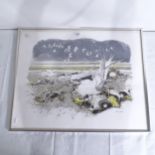 Michael Warren, colour lithograph, nesting birds, pencil signed, limited edition no. 96/350, framed,