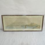 WW. Lloyd, lithograph, steam ship Norman leaving harbour, framed, overall 46cm x 110cm