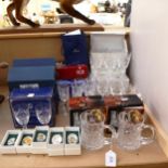 Various glass, including Swarovski, Royal Doulton crystal etc