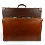 A Vintage leather suitcase with brass locks, length 74cm, and a Revelation suitcase