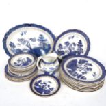 Booths Real Old Willow pattern dinnerware, including meat plate, 37cm, and a milk jug