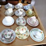 A collection of 12 Aynsley cups saucers and plates, including 1920s and 1930s