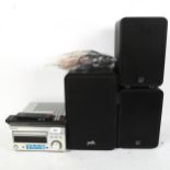 Denon CD receiver, and 3 speakers