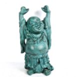 A composition verdigris effect Buddha figure, height 49cm