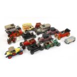 Various Corgi and Dinky toy cars (boxful)