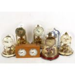 6 x 400-day clocks under glass domes, and an Alpha chess clock (7)