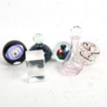 A group of Studio glass including a Langham Glass House paperweight (5)