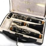 A cased Buffet clarinet