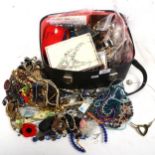 A vanity case of mixed costume jewellery