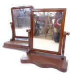 2 Antique mahogany swing toilet mirrors