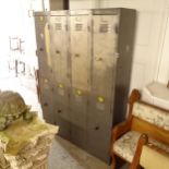 A Vintage industrial 8-door locker, W122cm, H70cm, D30cm