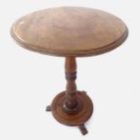 A 19th century mahogany circular lamp table, on turned column with platform base, W55cm, H72cm