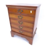 A small mahogany 5-drawer music chest, containing a quantity of sheet music for the piano, W45cm,