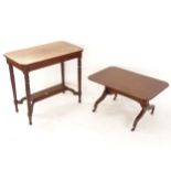 A Victorian walnut rectangular side table, and a rectangular mahogany coffee table (2)