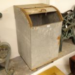A galvanised metal grain bin, W45cm