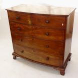 A 19th century mahogany 5-drawer bow-front chest, W112cm, H107cm, D57cm