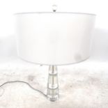 A modernist design tapered glass table lamp and shade, height including shade 65cm