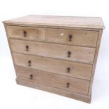 A modern pine chest of 2 short and 3 long drawers, W102cm, H88cm, D54cm