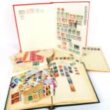 Various world postage stamps and albums, including The Wanderer