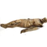 A carved wood figure of Jesus, height 97cm